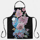 Roos boedgie Waterverf Floral Design Black Schort (Voorkant)