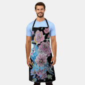 Roos boedgie Waterverf Floral Design Black Schort (Gedragen)