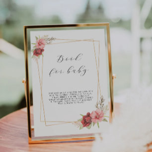 Roos Boek voor Baby Sign, Baby shower Kaart