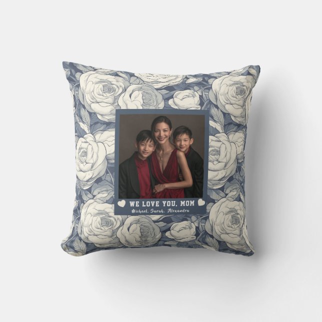Roos Boeket Nieuwe Moeder Mama Doe-Het-Zelf Decor  Kussen (Voorkant)