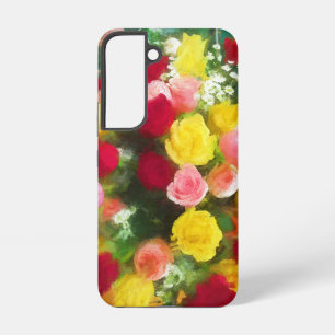 Roos Boeket Schilderij - Leuke Originele Bloem Kun Samsung Galaxy Hoesje