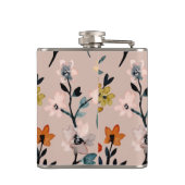 Roos Boho Floral Waterverf Aangepast Heupfles (Achterkant)