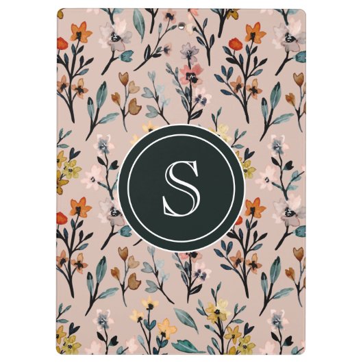 Roos Boho Floral Waterverf Aangepast Klembord (Achterkant)