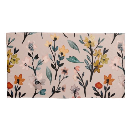 Roos Boho Floral Waterverf Aangepast Kussensloop (Achterkant-Rechts)