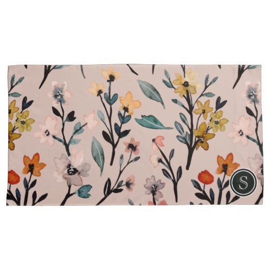 Roos Boho Floral Waterverf Aangepast Kussensloop (Voorkant-Rechts)