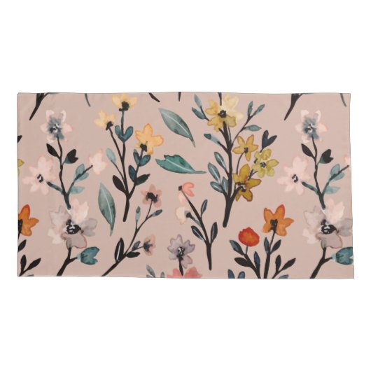 Roos Boho Floral Waterverf Aangepast Kussensloop (Achterkant-Links)