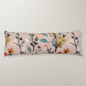 Roos Boho Floral Waterverf Aangepast Lichaamskussen (Achterkant)