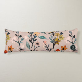 Roos Boho Floral Waterverf Aangepast Lichaamskussen