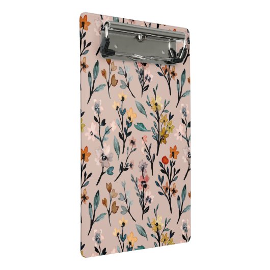 Roos Boho Floral Waterverf Aangepast Mini Klembord (Schuin)