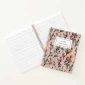 Roos Boho Floral Waterverf Aangepast Notitieboek (Binnen)