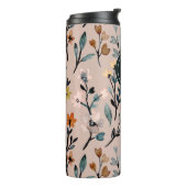 Roos Boho Floral Waterverf Aangepast Thermosbeker (Gedraaid links)