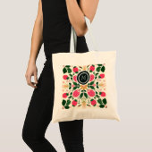 Roos Boho Floral Waterverf Aangepast Tote Bag (Voorkant (product))
