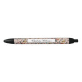 Roos Boho Floral Waterverf Basic - Aangepast Zwarte Inkt Pen (Voorkant)