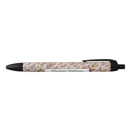 Roos Boho Floral Waterverf Basic - Aangepast Zwarte Inkt Pen (Bovenkant)