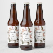 Roos Boho Trouw Bierfles Etiket (Flessen)
