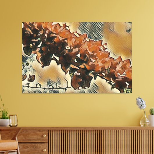 Roos boomkunst canvas afdruk (Insitu (Woonkamer))