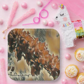 Roos boomkunst papieren bordje (Feest)