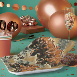 Roos boomkunst papieren bordje
