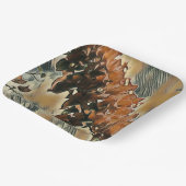 Roos boomkunst papieren bordje (Gebogen)