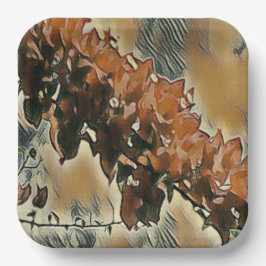 Roos boomkunst papieren bordje