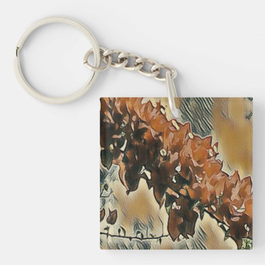 Roos boomkunst sleutelhanger (Voorkant)