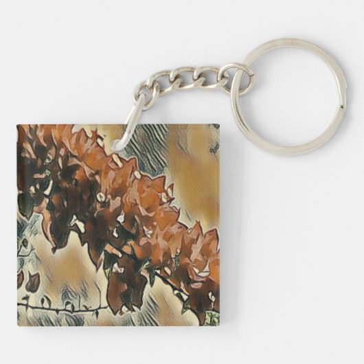 Roos boomkunst sleutelhanger (Achterkant)