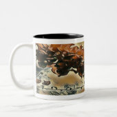 Roos boomkunst tweekleurige koffiemok (Links)