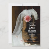 Roos Boots Last Rodeo Westerne Bachelorette Party Kaart (Voorkant)