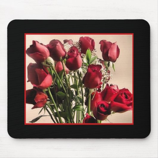 roos boquet mousepad muismat (Voorkant)