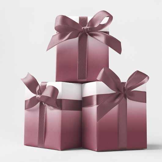 Roos bordeauxrood en wit ombre cadeaupapier