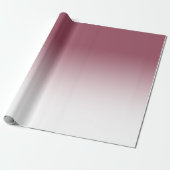 Roos bordeauxrood en wit ombre cadeaupapier (Uitgerold)