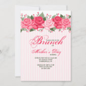 Roos Border Invitation Kaart (Voorkant)