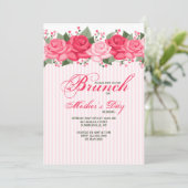 Roos Border Invitation Kaart (Staand voorkant)