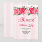 Roos Border Invitation Kaart (Voorkant / Achterkant)