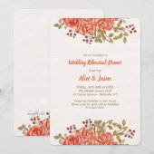 Roos Borders Invitation Kaart (Voorkant / Achterkant)