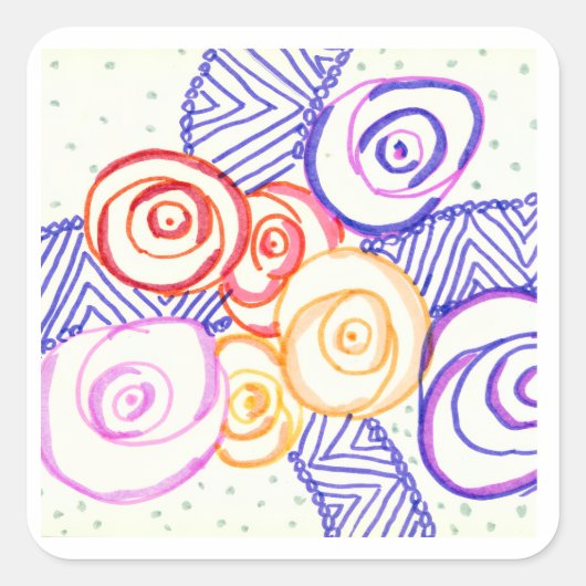 roos bos vierkante sticker (Voorkant)