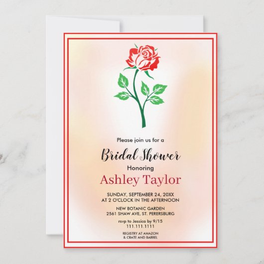 Roos botanische boho florale Vrijgezellenfeest Kaart (Voorkant)