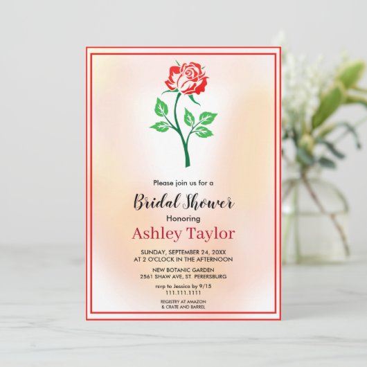 Roos botanische boho florale Vrijgezellenfeest Kaart (Staand voorkant)