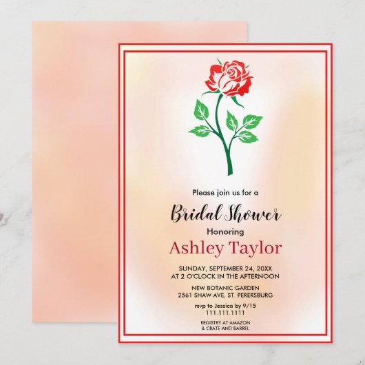 Roos botanische boho florale Vrijgezellenfeest Kaart (Voorkant / Achterkant)