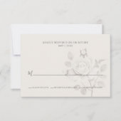 Roos Botanische bruiloft RSVP Kaartje (Voorkant)