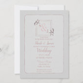  Roos Botanische Pink Gold Weddenschap Kaart (Voorkant)