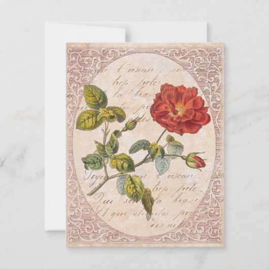  Roos Botanische Verjaardag Tuin Party Kaart (Voorkant)