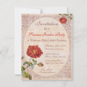  Roos Botanische Verjaardag Tuin Party Kaart (Achterkant)