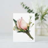 Roos Boutonniere Briefkaart (Staand voorkant)