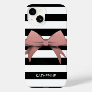 Roos Bow en Stripes Case-Mate iPhone 14 Hoesje