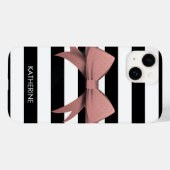 Roos Bow en Stripes Case-Mate iPhone Case (Achterkant (horizontaal))