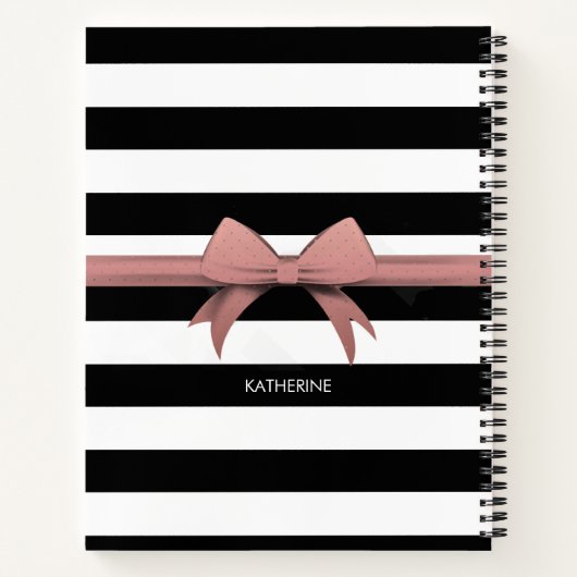 Roos Bow en Stripes Notitieboek (Achterkant)