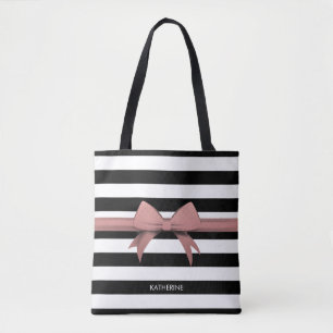 Roos Bow en Stripes Tote Bag