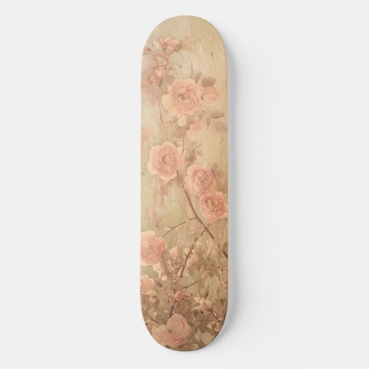 Roos Branch Roze Goud Vintage Persoonlijk Skateboard (Voorkant)