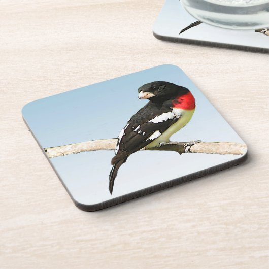 Roos-Breasted Grosbeak Drankjes Onderzetter (Linkerzijde)